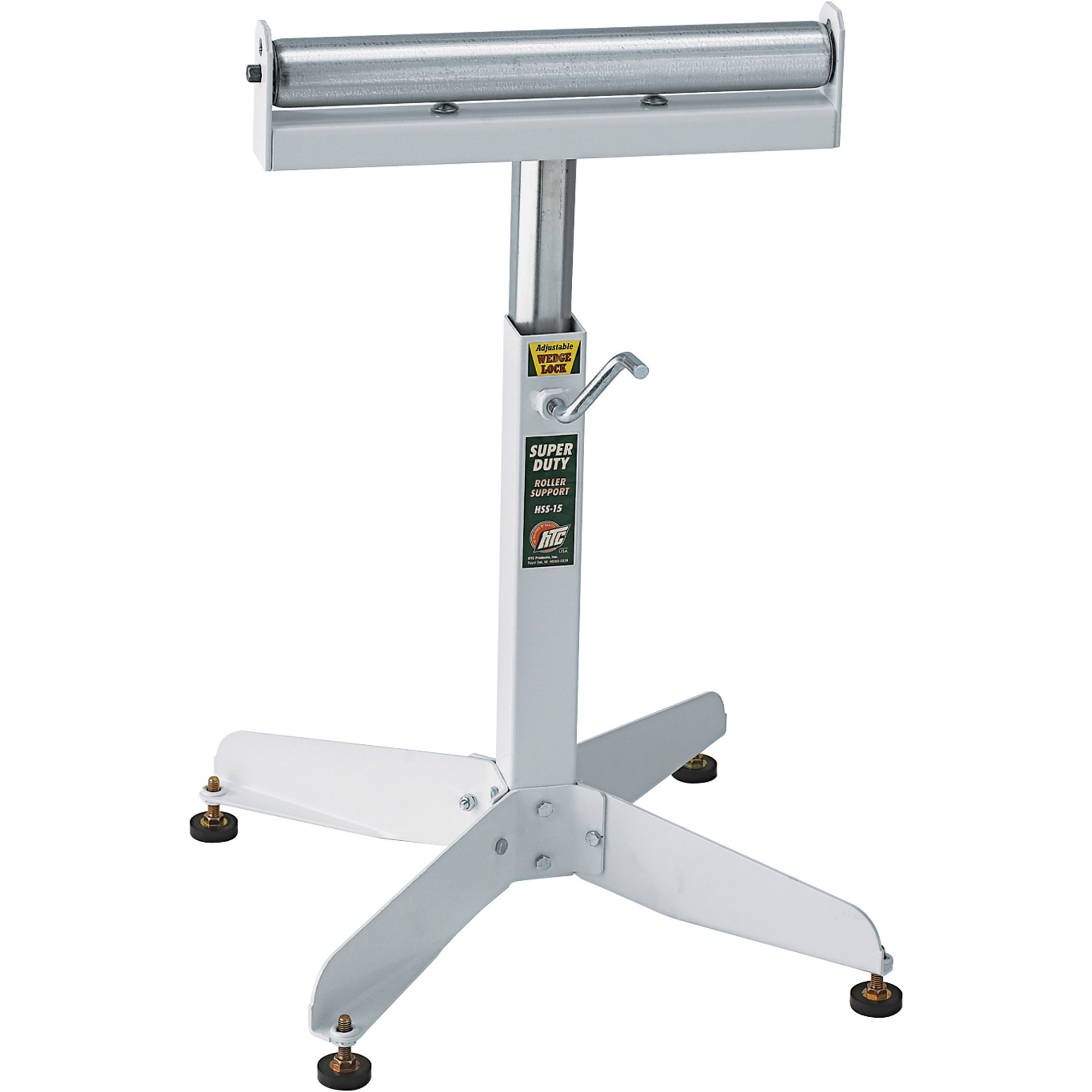 HTC Super Duty Adjustable 22in.-32in. Tall Pedestal Roller Stand with 16in. Ball Bearing Roller, 500 Lbs. Material Support, Model# HSS-15